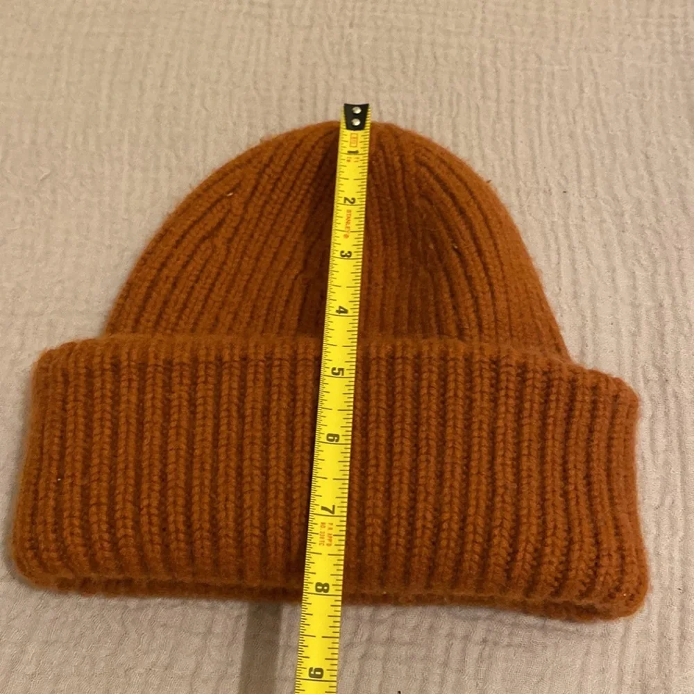 YVESS SALOMON WOOL CASHMERE Cozy Rust Knit Beanie